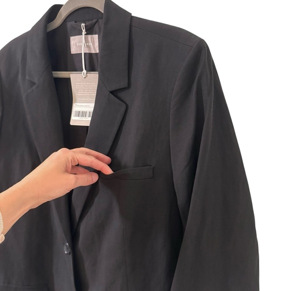 NWT Everlane Oversized Black Linen Blend Blazer Size 16 - Picture 12 of 16